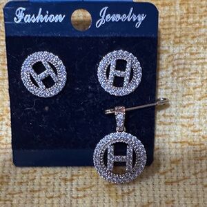 Gold and lab diamonds Hermes Earrings